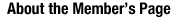 About the Member's Page