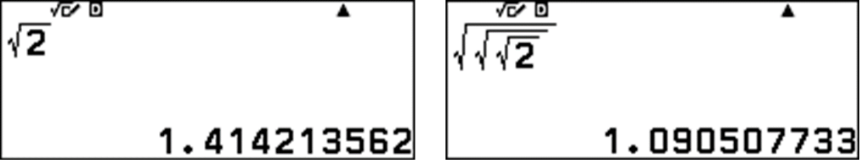Observing how values change under repeated application of the square root.