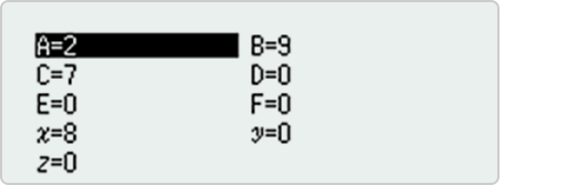 Variable Memory - Variable List