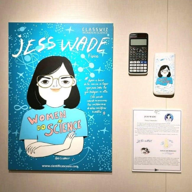 Jess Wade, who inspired this effort, has been featured in our illustration of the scientific calculator cover and posters.